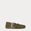 Polo Ralph Lauren Saffiano Leather Belt In Dark Loden