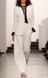 Ralph Lauren Safford Pinstriped Cotton-blend Double-breasted Blazer In White