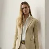 Ralph Lauren Safia Linen-blend Tweed Jacket In Light Tan Multi