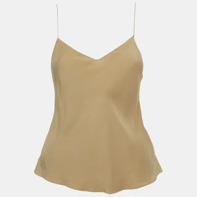 Pre-owned Ralph Lauren Sage Green Silk Spaghetti Strap Top M