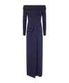 Ralph Lauren Off-shoulder Knot-detail Dress In Blue