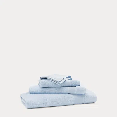 Ralph Lauren Sanders Bath Towels & Mat In Blue Cornflower
