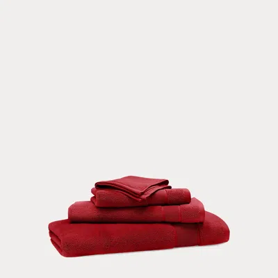 Ralph Lauren Sanders Bath Towels & Mat In Cherry Red