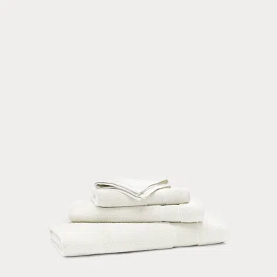 Ralph Lauren Sanders Bath Towels & Mat In Linen Cream In White