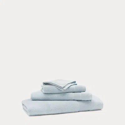 Ralph Lauren Sanders Bath Towels & Mat In Solid Chambray Blue