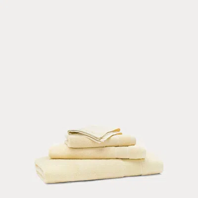Ralph Lauren Sanders Bath Towels & Mat In Solid Flax In Yellow