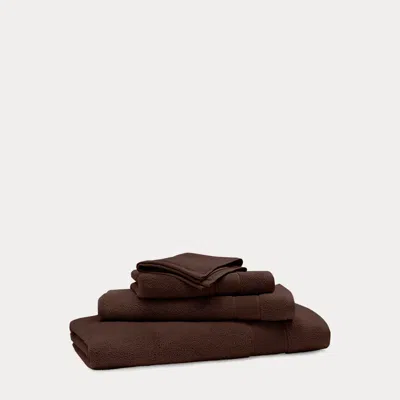 Ralph Lauren Sanders Bath Towels & Mat In Solid Dark Chocolate
