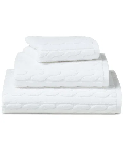 Ralph Lauren Sanders Cable Bath Towel Bedding In White