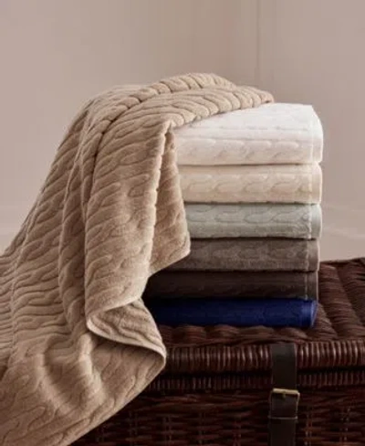 Ralph Lauren Sanders Cable Bath Towels In Club Navy