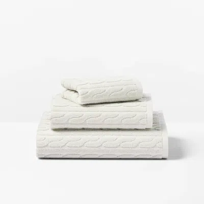 Ralph Lauren Sanders Cable Bath Towels In Linen Cream In Neutral