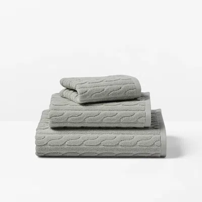 Ralph Lauren Sanders Cable Bath Towels In Pewter In Gray