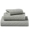 Ralph Lauren Sanders Cable Hand Towel, 16" X 30" In Pewter Grey
