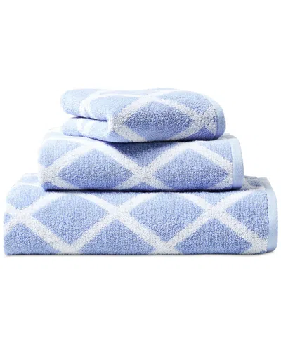Ralph Lauren Sanders Diamond Cotton Wash Towel Bedding In Blue Cornflower