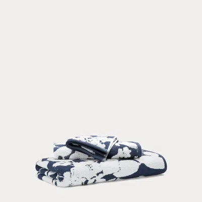 Ralph Lauren Sanders Floral Bath Towels In Club Navy In Blue