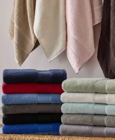 Ralph Lauren Sanders Solid Antimicrobial Cotton Bath Towels In True Charcoal