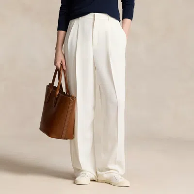 Polo Ralph Lauren Satin Bacall Pant In Clubhouse Cream In White