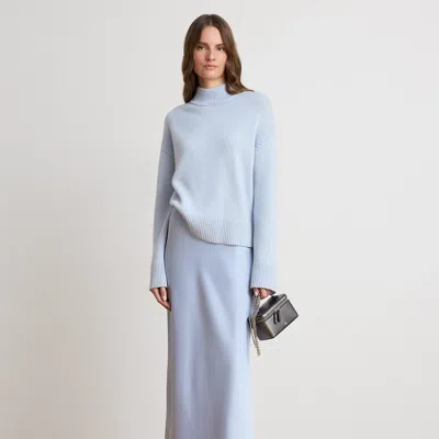 Ralph Lauren Satin Charmeuse Maxiskirt In Icy Blue