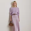 Ralph Lauren Satin Charmeuse Midi Skirt In Multi