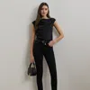 Ralph Lauren Women's Satin Charmeuse Off-the-shoulder Blouse In Black