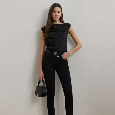 Ralph Lauren Satin Charmeuse Off-the-shoulder Blouse