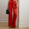 Ralph Lauren Satin Charmeuse Wide-leg Cargo Pant