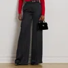 Ralph Lauren Satin Charmeuse Wide-leg Cargo Pant In Black
