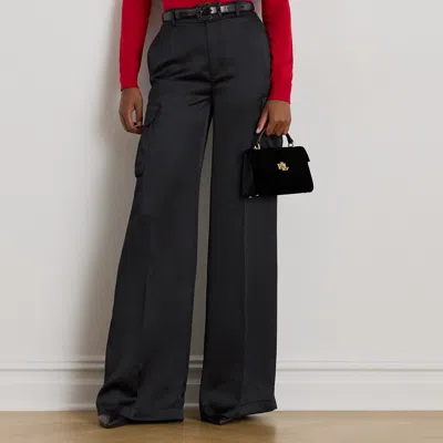 RALPH LAUREN RALPH LAUREN SATIN CHARMEUSE WIDE-LEG CARGO PANT