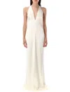 Ralph Lauren Halterneck Backless Gown In White