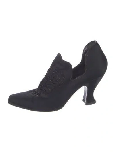 Pre-owned Ralph Lauren Satin Lace Pattern Pumps In Blue