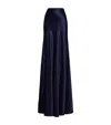 Ralph Lauren Satin Masina Maxi Skirt In Navy