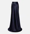Ralph Lauren Satin Masina Maxi Skirt In Blue