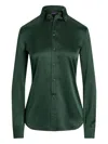 Ralph Lauren Stretch-silk Cameron Shirt In Green