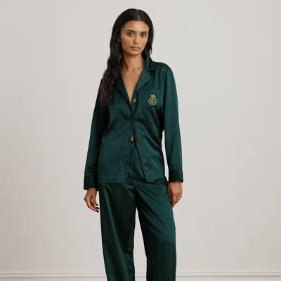 Ralph Lauren Satin Sleep Set In Green