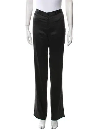 Pre-owned Ralph Lauren Satin Straight Leg Pants In Black