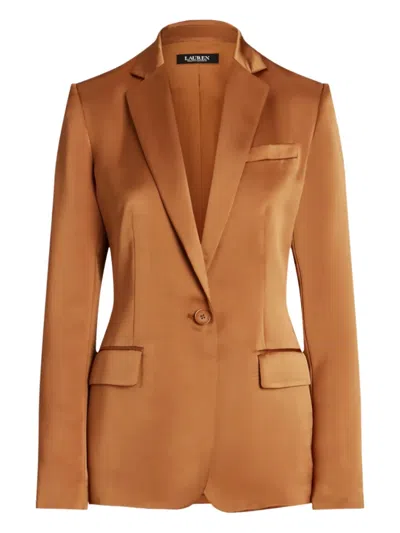 Ralph Lauren Satynowa Marynarka Straight Fit In Brown