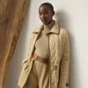Ralph Lauren Saundra Lambskin-trim Quilted Coat In Neutral