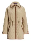 Ralph Lauren Saundra Quilted Drawstring Coat In Brown