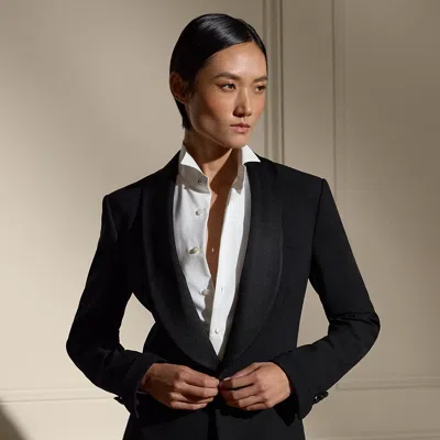 Ralph Lauren Sawyer Wool Crepe Tuxedo Jacket In Black