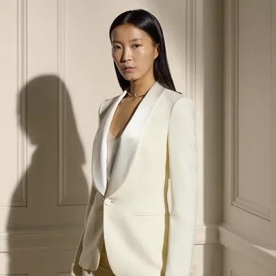 Ralph Lauren Sawyer Wool Crepe Tuxedo Jacket In Lux Cream In Neutral