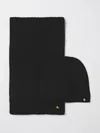 Ralph Lauren Textured Logo-detail Scarf And Beanie Hat In Black