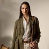 Polo Ralph Lauren Silk-linen Herringbone Schmitt Tweed Jacket In Olive