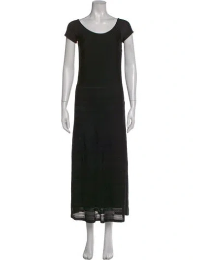 Pre-owned Ralph Lauren Scoop Neck Long Dress In Black
