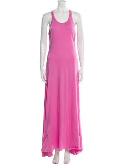 Pre-owned Ralph Lauren Scoop Neck Long Dress In Pink