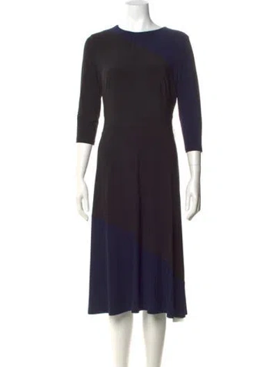 Pre-owned Ralph Lauren Scoop Neck Midi Length Dress In Blue