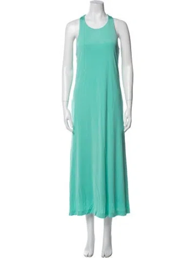 Pre-owned Ralph Lauren Scoop Neck Midi Length Dress In Green