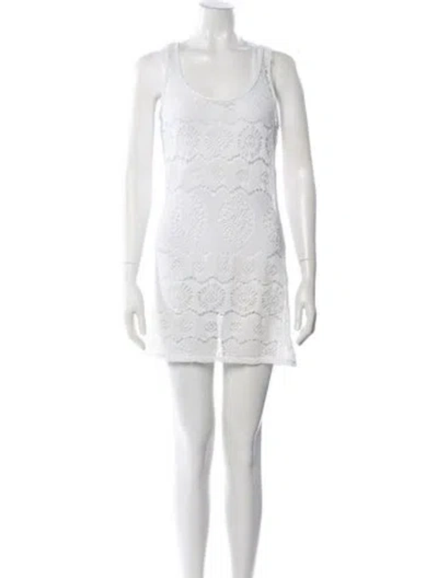Pre-owned Ralph Lauren Scoop Neck Mini Dress In Purple