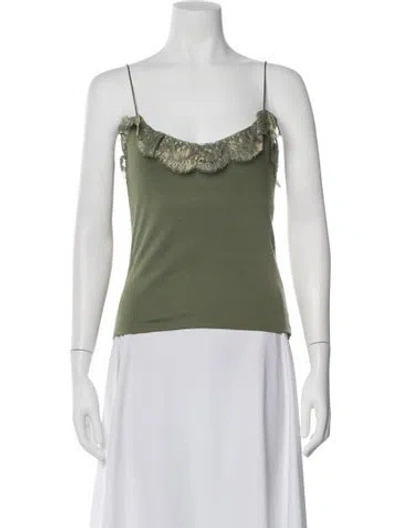 Pre-owned Ralph Lauren Scoop Neck Sleeveless Top In Green