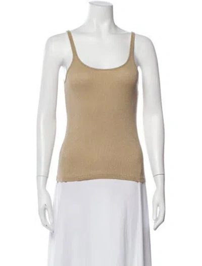 Pre-owned Ralph Lauren Scoop Neck Sleeveless Top In Neutral