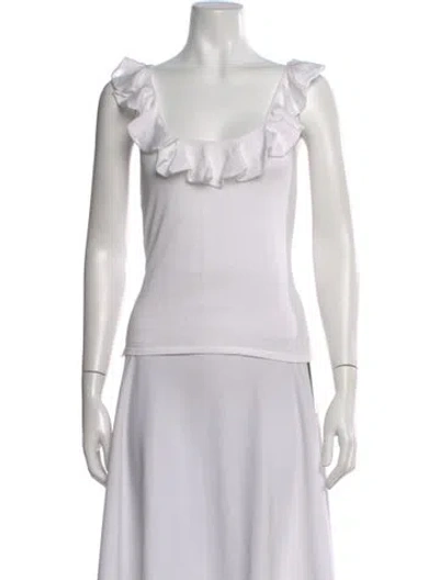 Pre-owned Ralph Lauren Scoop Neck Sleeveless Top In White