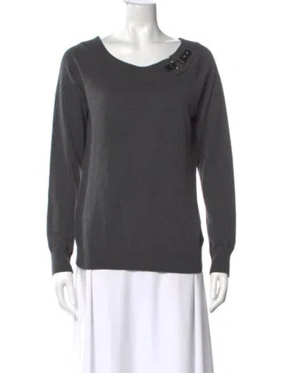Pre-owned Ralph Lauren Scoop Neck Sweater In Gray